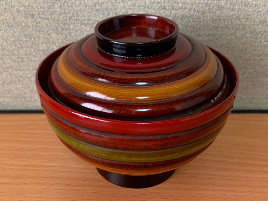 独楽塗 こま塗り 漆器 お椀 蓋付き 4個セット