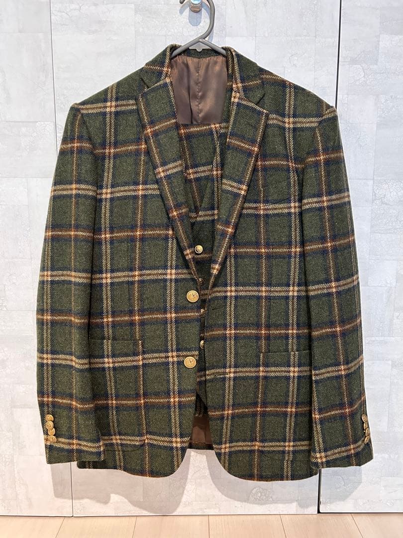 はいやーページ スコティッシュ メンズ スーツ ブレザー&ベストセット