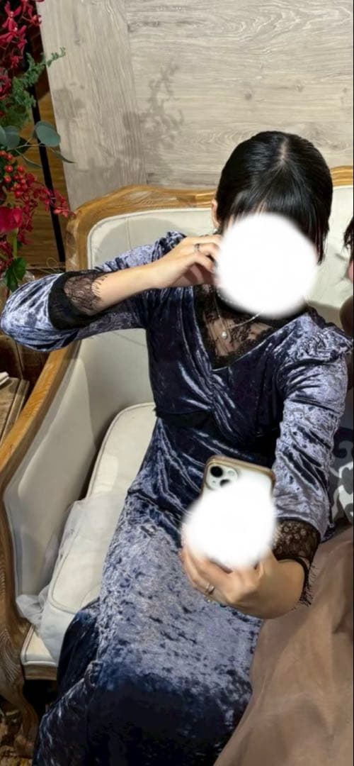 etoll.クラッシュベロアランジェリー風オケージョンドレス