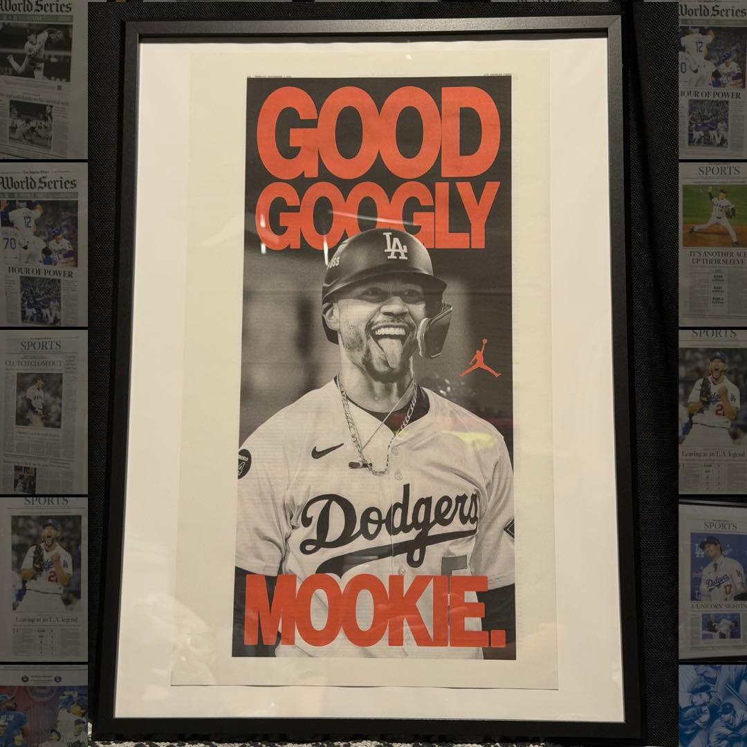 ドジャース ムーキーベッツ 【ロサンゼルスタイムズ広告】額縁入り