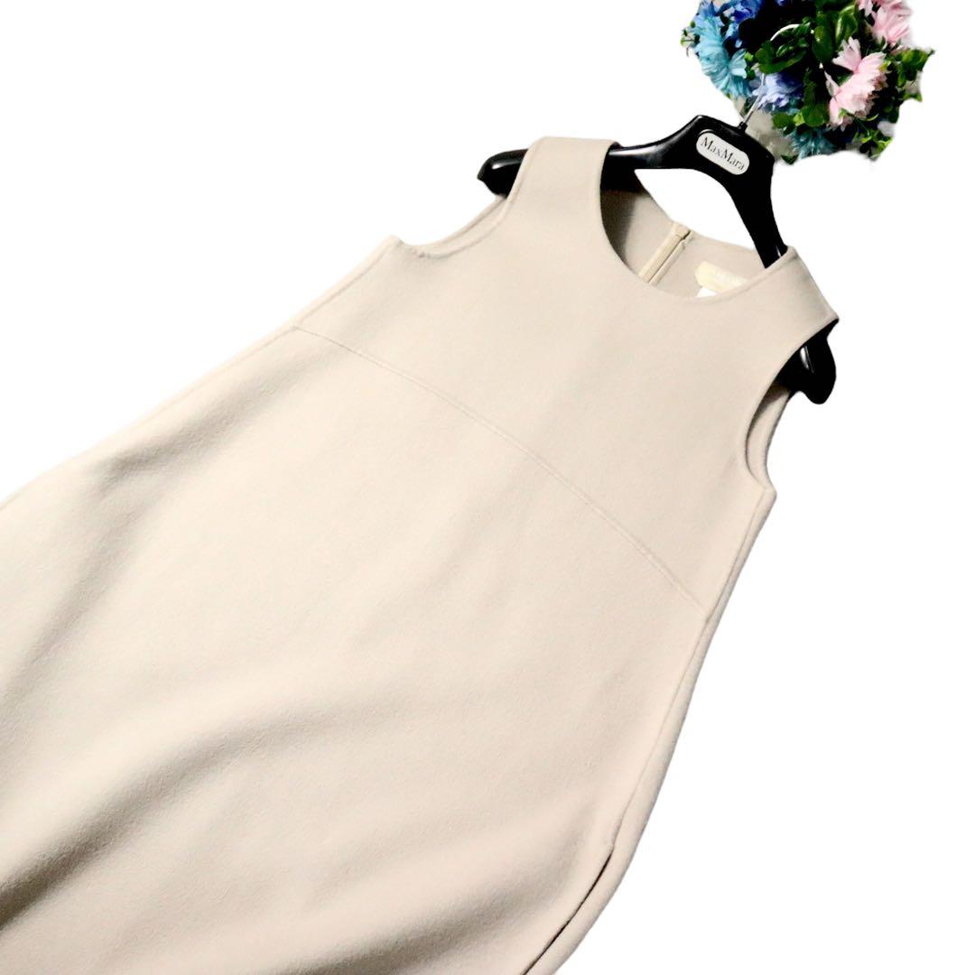 MaxMara 【最高級】クチートアマーノ バルーンダブルフェイスワンピース