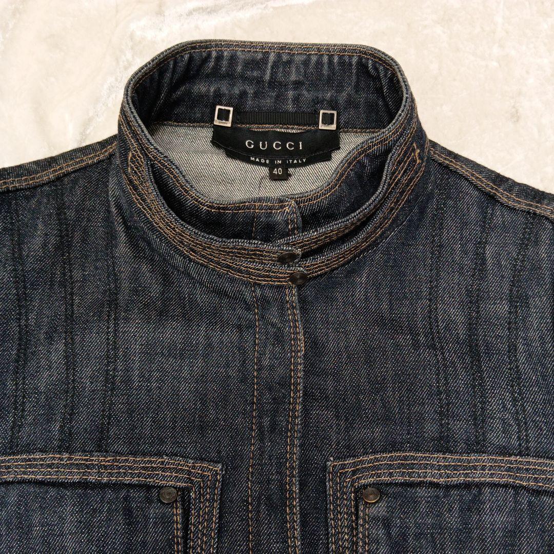 美品 GUCCI グッチ デニム ジャケット ネイビー Gジャン