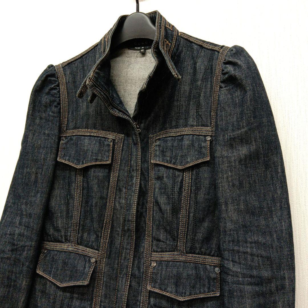 美品 GUCCI グッチ デニム ジャケット ネイビー Gジャン