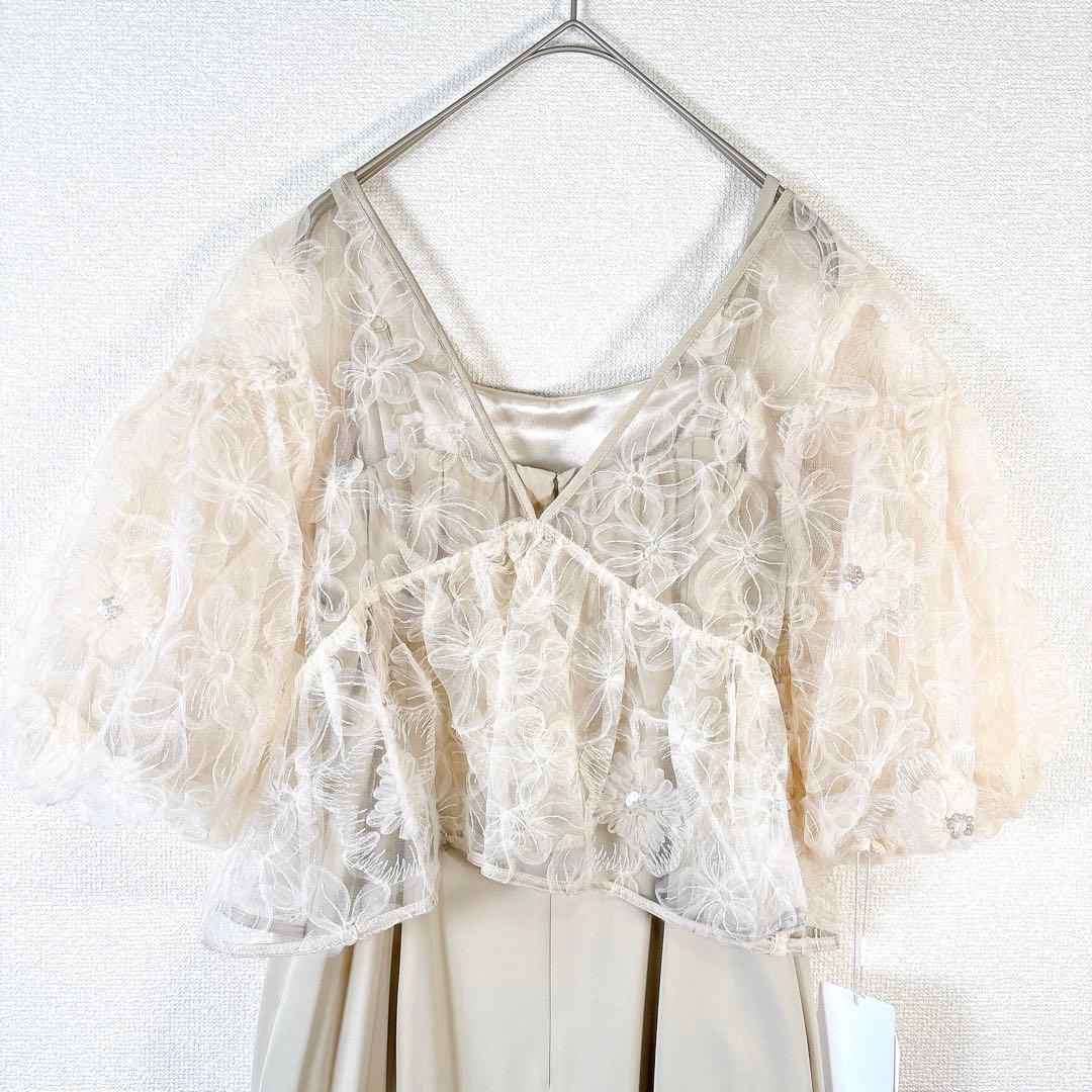 新作✨新品 ドリードール フラッフィーフラワーセットドレス 結婚式 ベージュ M