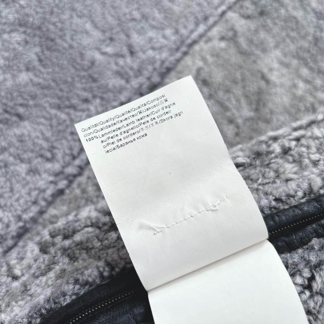 【美品】ヒューゴボス　ムートンジャケット　ラムレザー　グレー　ブルゾン　本革