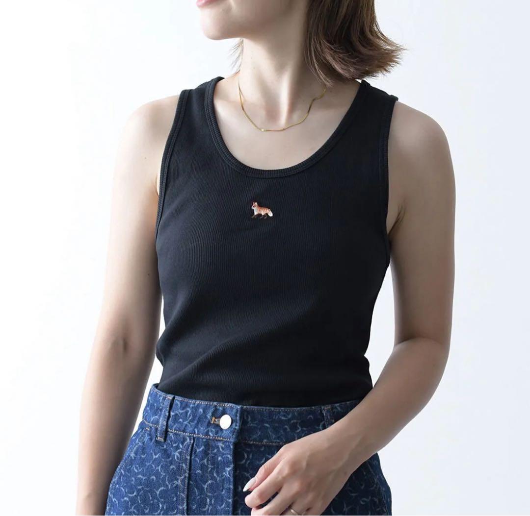 メゾンキツネ タンクトップ MAISON KITUNE ブラック