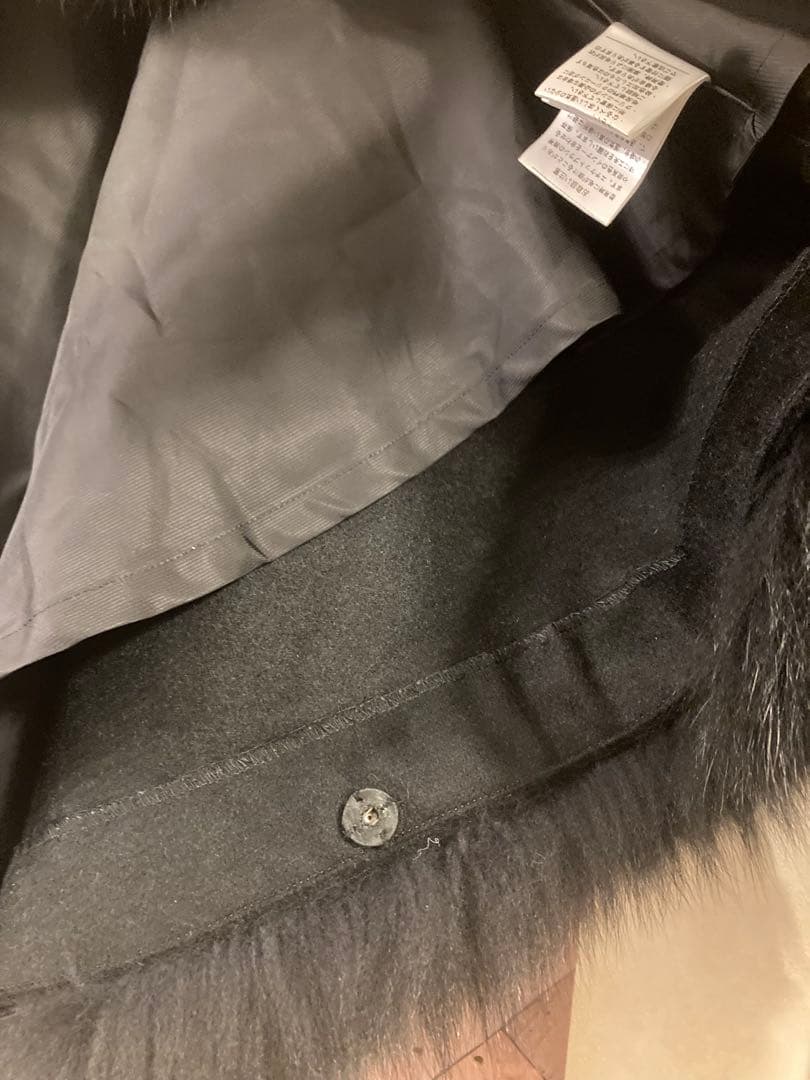 バルマン ポンチョコート 羽織 ファー カシミヤ フォックス