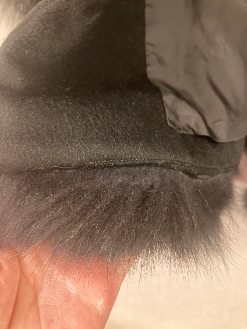 バルマン ポンチョコート 羽織 ファー カシミヤ フォックス