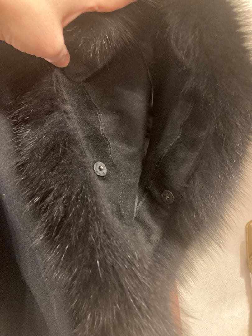 バルマン ポンチョコート 羽織 ファー カシミヤ フォックス