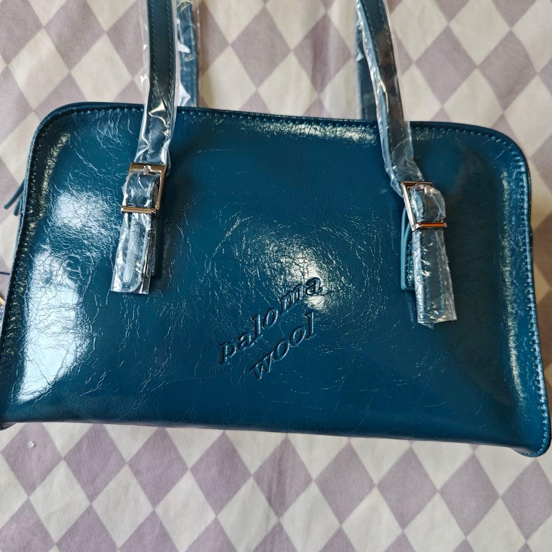 Paloma Wool レザーショルダーバッグ 青