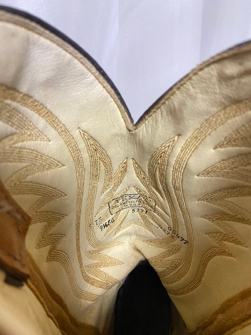 【希少】TEXAS 本革 リザード型押し ウエスタンブーツ 91/2EE