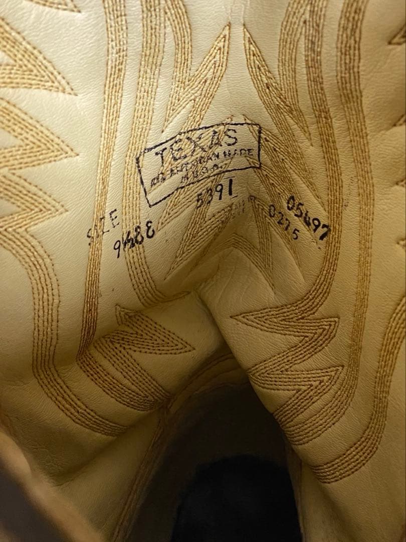 【希少】TEXAS 本革 リザード型押し ウエスタンブーツ 91/2EE