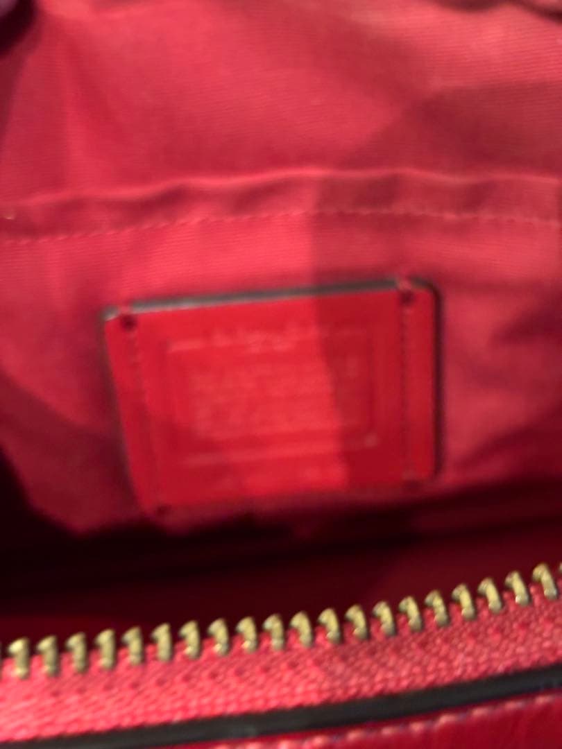 【お値下げ可】COACH ショルダーバッグ シグネチャー　ブラウン/レッド