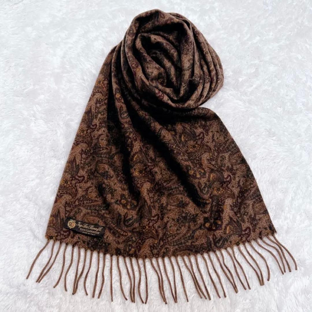 【美品】Loro Piana ロロピアーナ　マフラー　大判　カシミヤ　ペイズリー