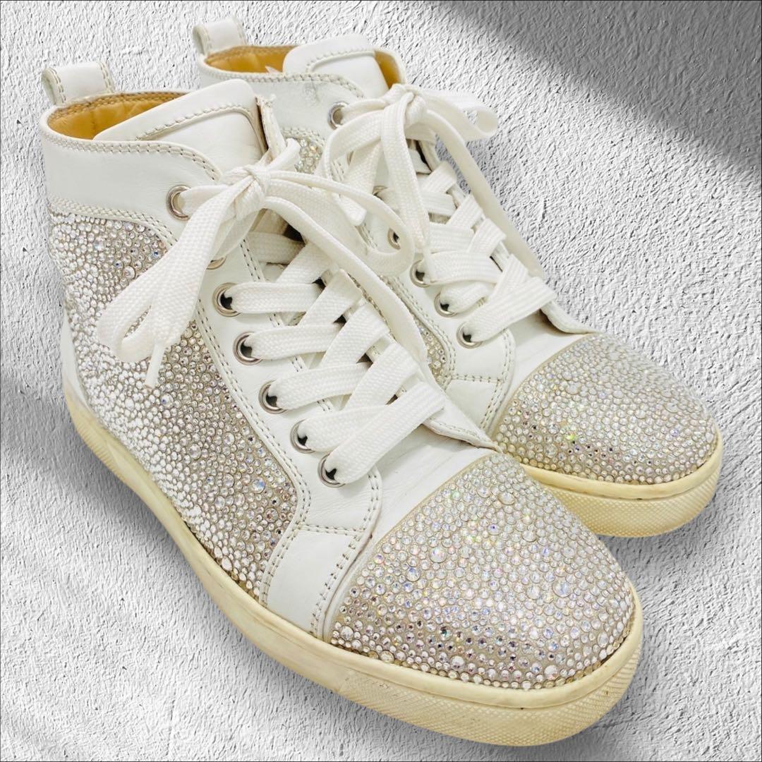 クリスチャンルブタン　スワロフスキー　ハイカットスニーカー