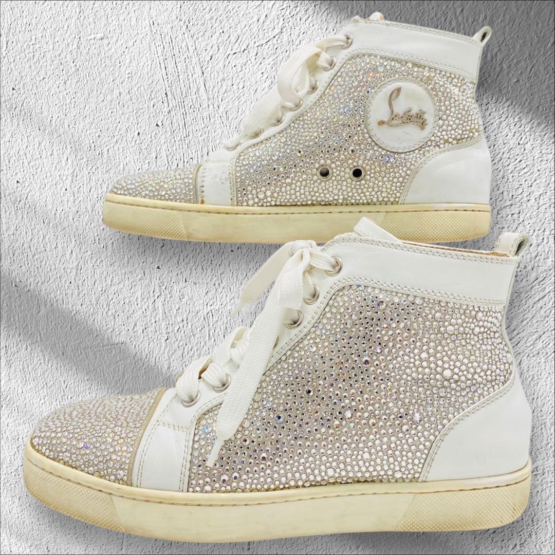 クリスチャンルブタン　スワロフスキー　ハイカットスニーカー