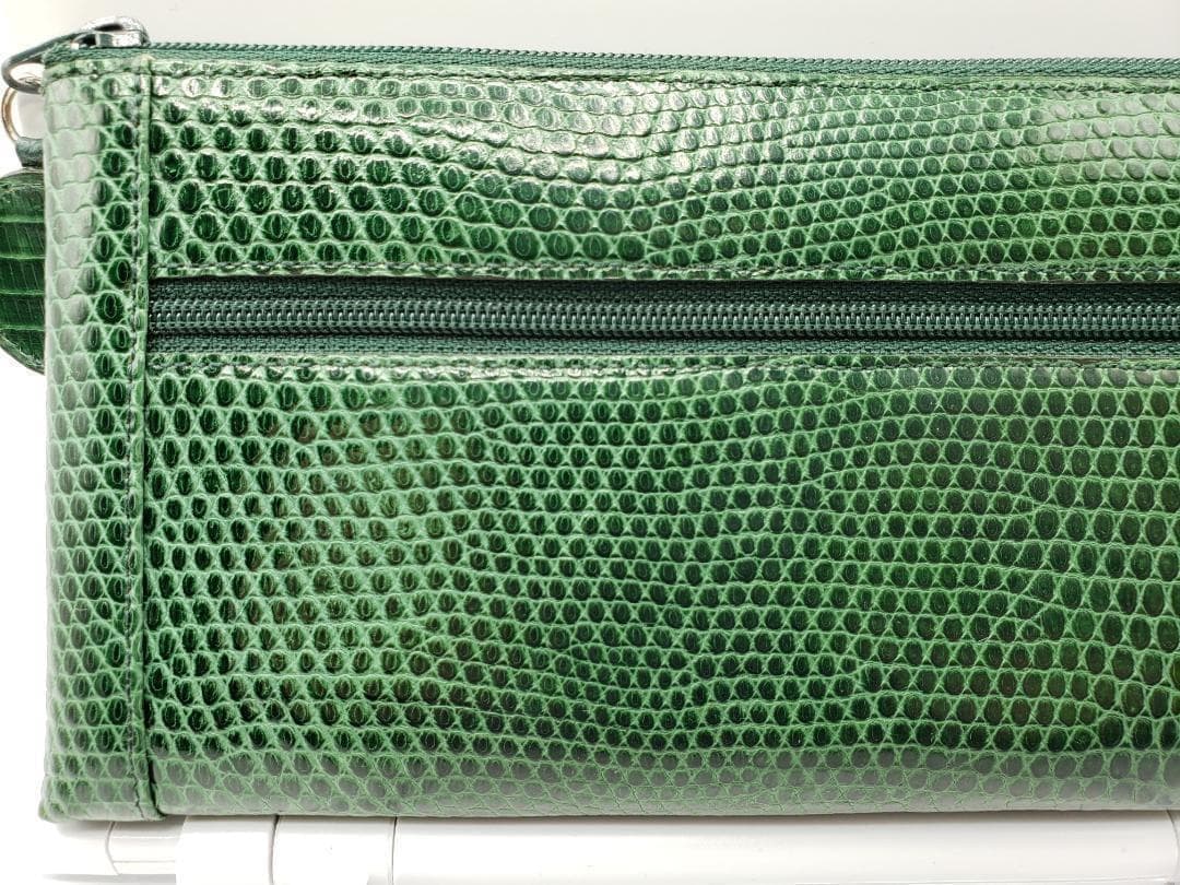 VAGRIE リザード本革 L-origin 長財布 ダークグリーン