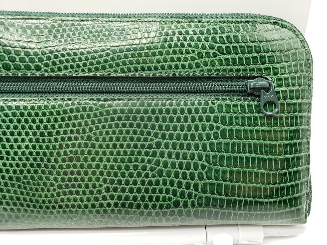 VAGRIE リザード本革 L-origin 長財布 ダークグリーン