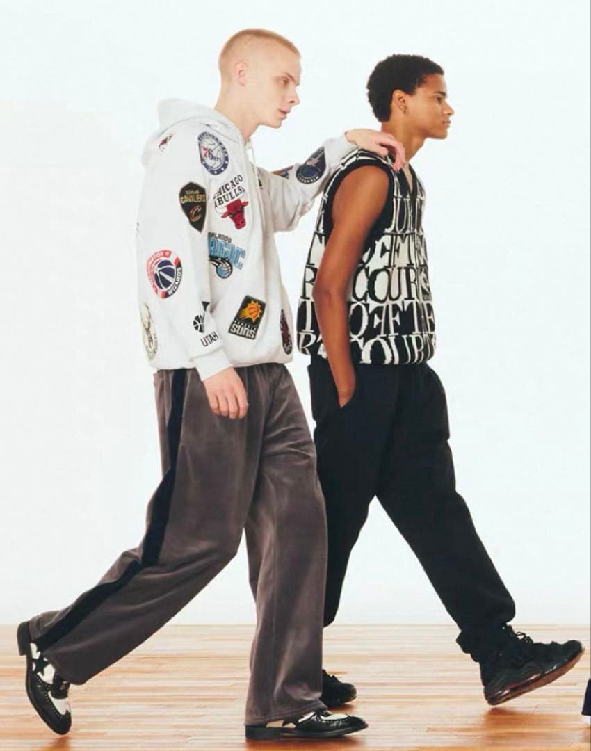 NBA Teams Logo Hoodie Sweat パーカーM グレー