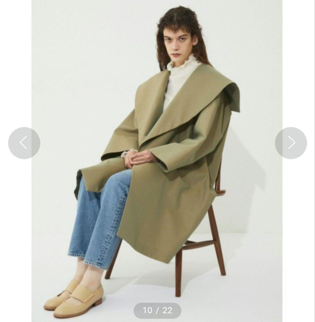 BLACK BY MOUSSY ビックカラーオーバートレンチ カーキ