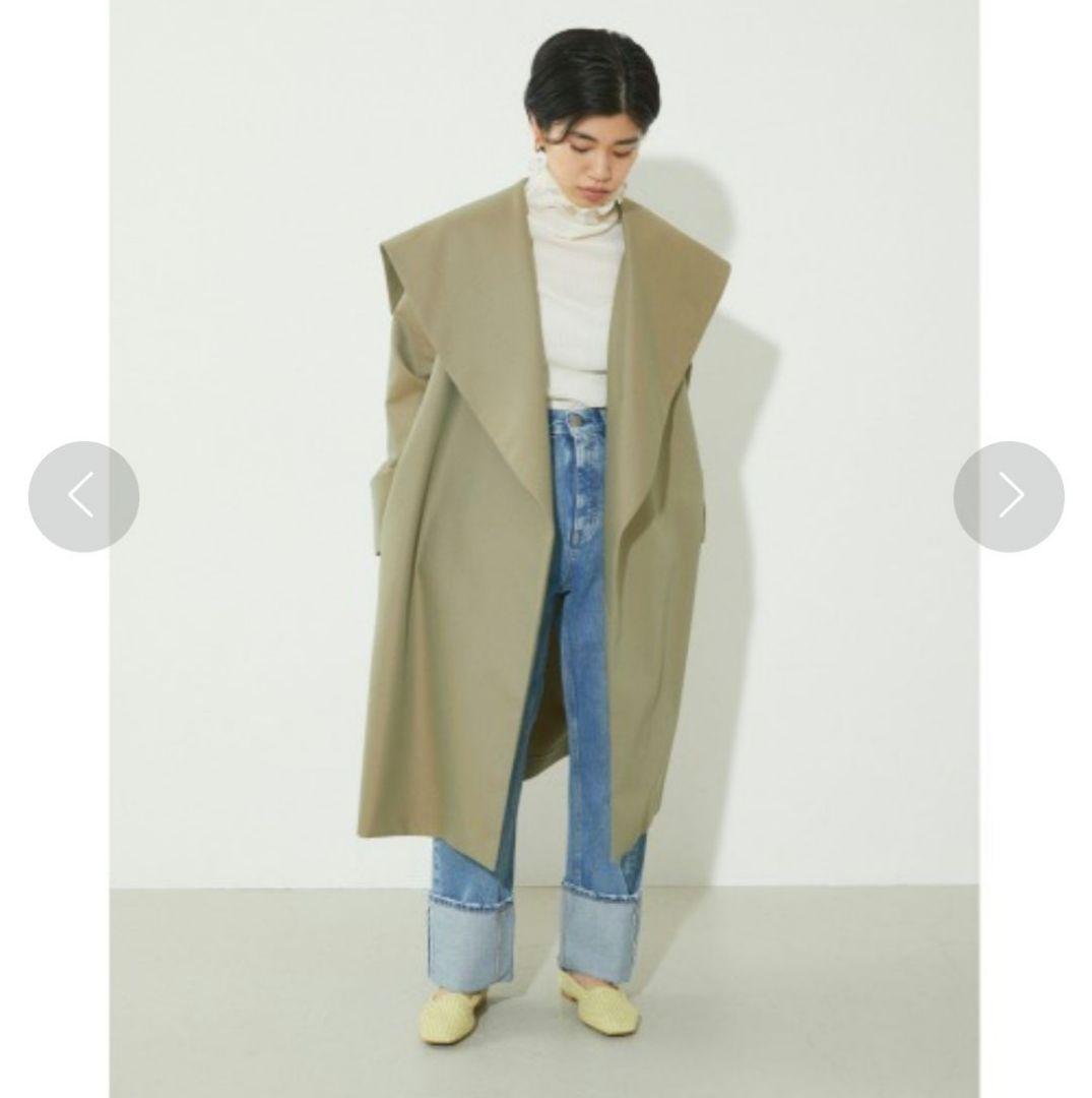 BLACK BY MOUSSY ビックカラーオーバートレンチ カーキ