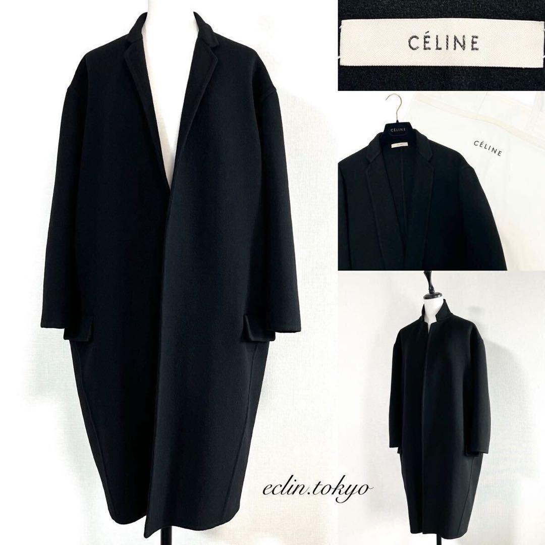 CELINE カシミヤ100% エッグクロンビー コート フィービーE4667
