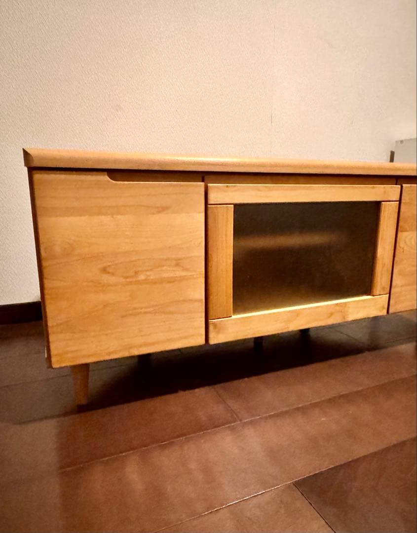 <値下げしました>コーナー用テレビ台 ナチュラルウッド