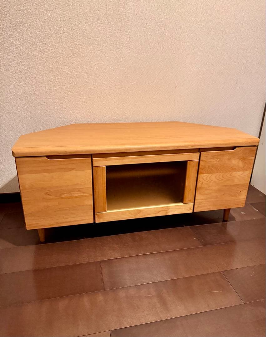 <値下げしました>コーナー用テレビ台 ナチュラルウッド