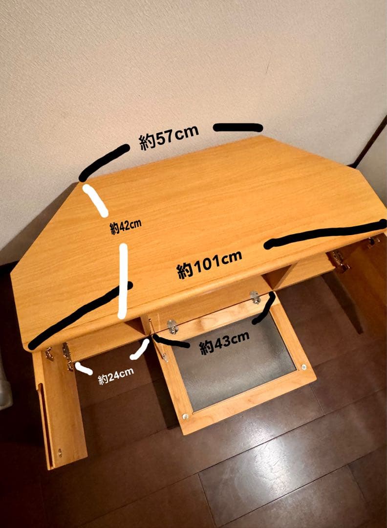 <値下げしました>コーナー用テレビ台 ナチュラルウッド