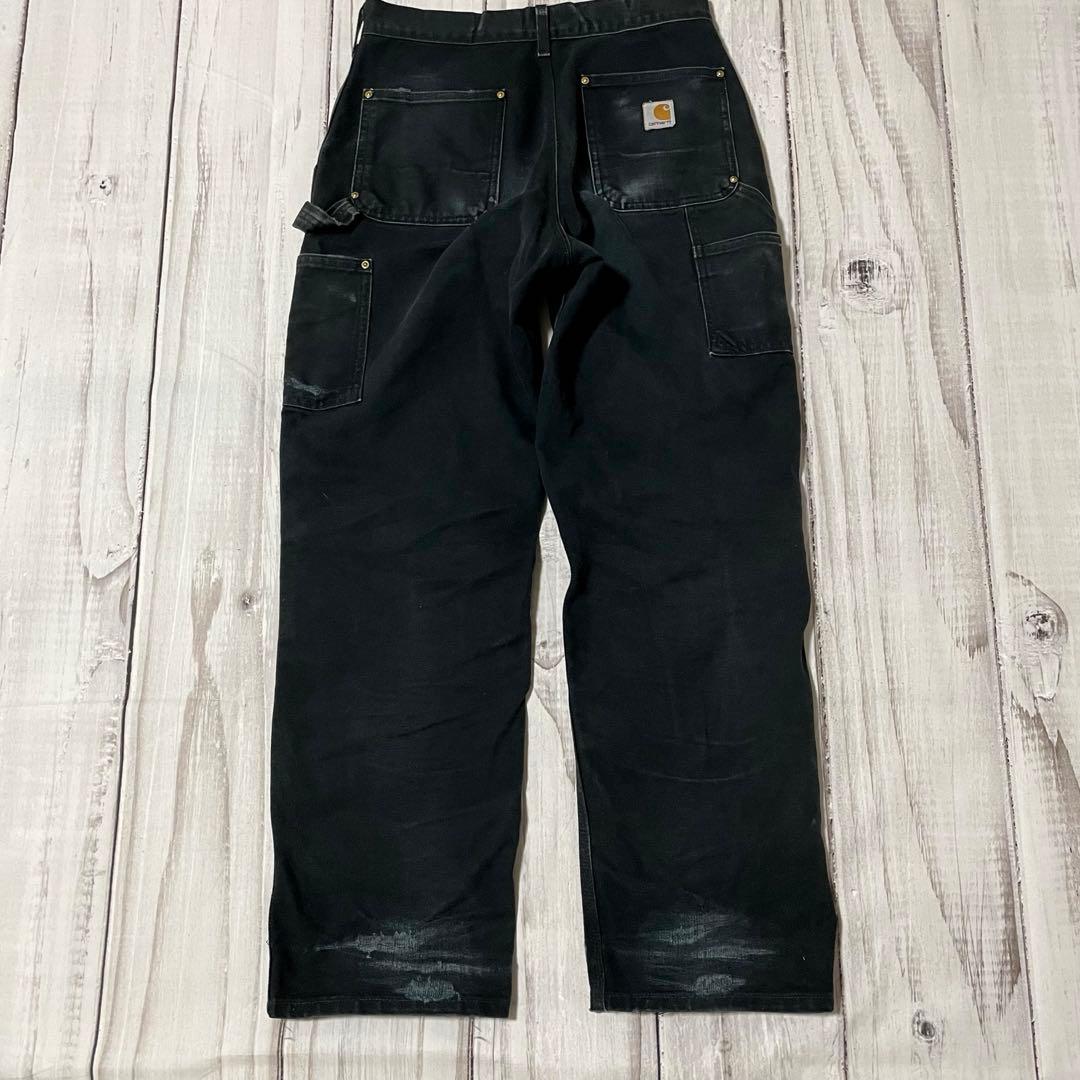 USA製 90s Carharttカーハートダブルニー 鬼フェードw30 l30