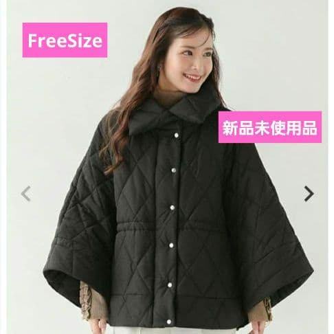新品未使用品♡Fitmore ♡中綿キルティング ♡ポンチョ♡黒♡最安値