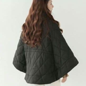 新品未使用品♡Fitmore ♡中綿キルティング ♡ポンチョ♡黒♡最安値