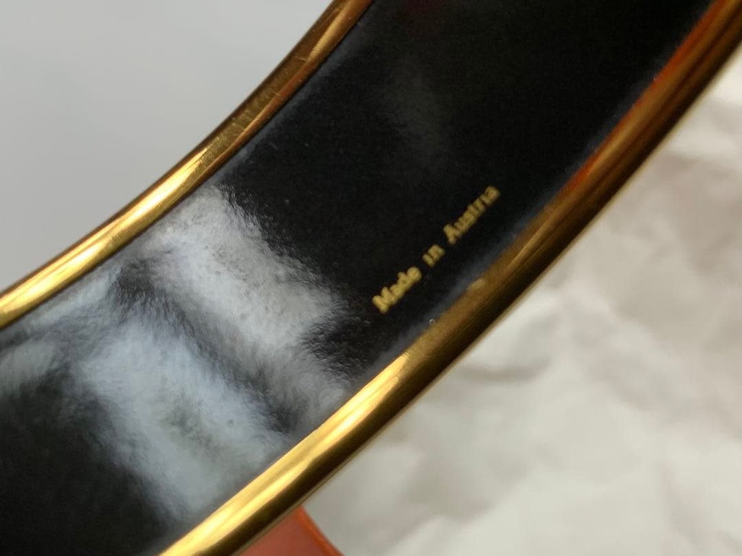 HERMES エルメス ワイドバングル エマイユ熱帯魚ブルー×ゴールド