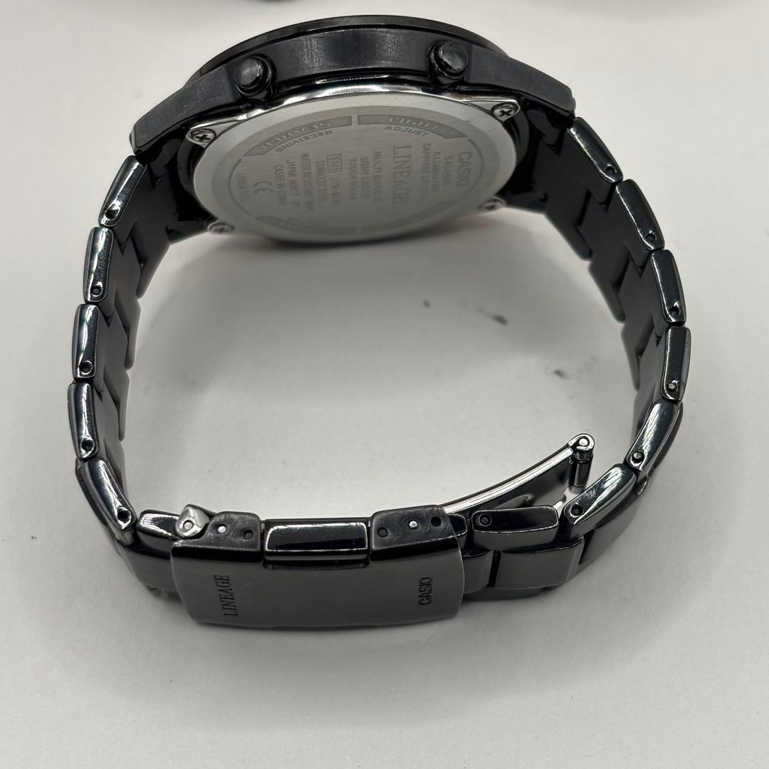 稼働品☆箱付　CASIOカシオ　リニエージ　オールブラック　電波ソーラー