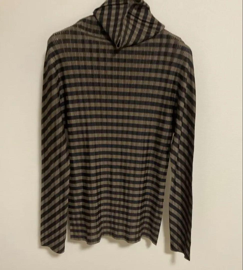 プリーツプリーズ 長袖 カットソー 長袖 ハイネック シャツ