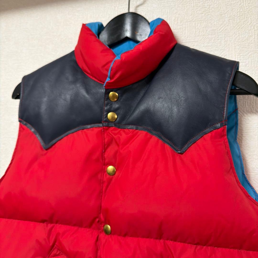 i*e様 極上　ロッキーマウンテン　ダウンベスト　レッド　38 ヨークレザー　ナ