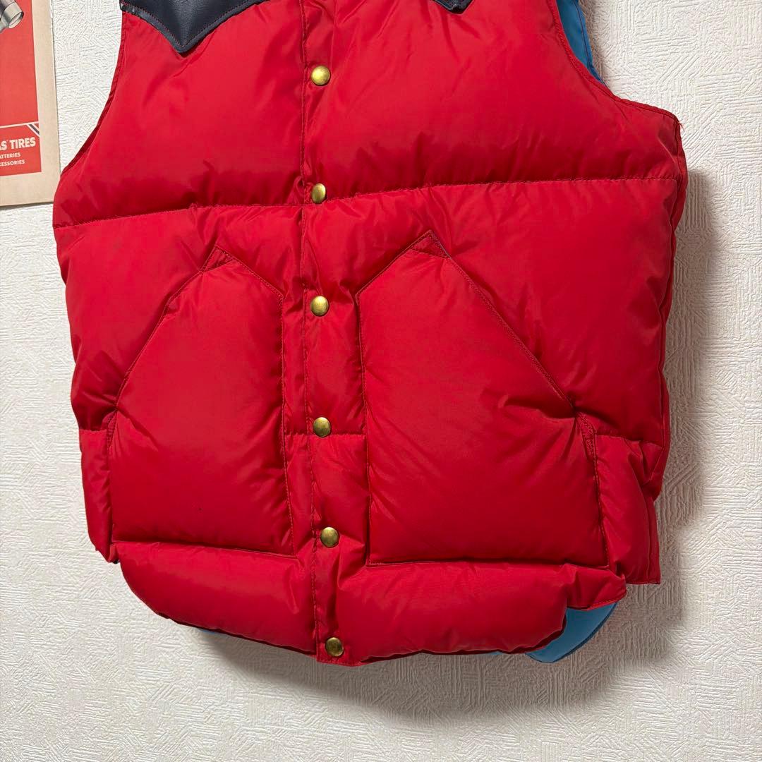 i*e様 極上　ロッキーマウンテン　ダウンベスト　レッド　38 ヨークレザー　ナ