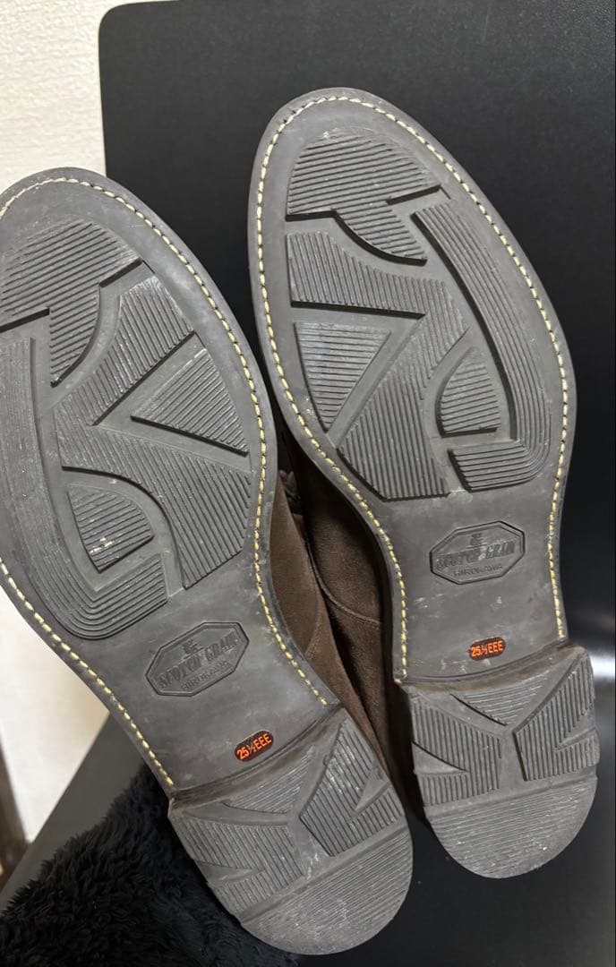 値下げokスコッチグレイン ブラウンスエード 25.5cm 革靴 シューツリー付