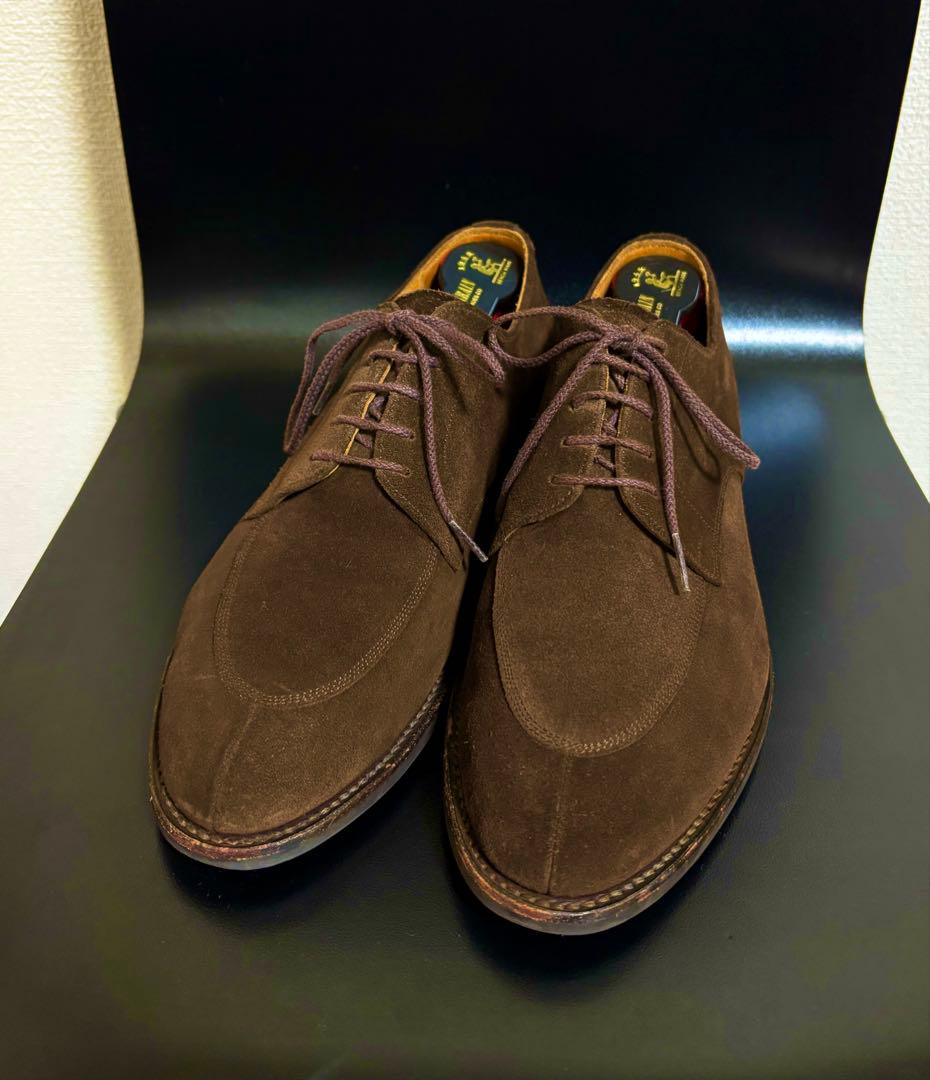 値下げokスコッチグレイン ブラウンスエード 25.5cm 革靴 シューツリー付