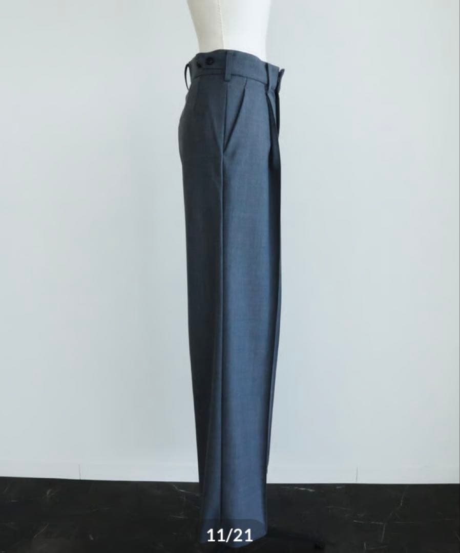 【新品未使用タグ付】OHGA 梳毛パンツ ワイドパンツ グレー M