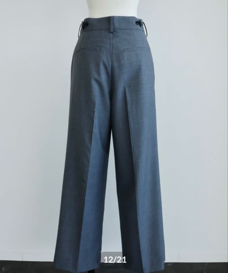 【新品未使用タグ付】OHGA 梳毛パンツ ワイドパンツ グレー M