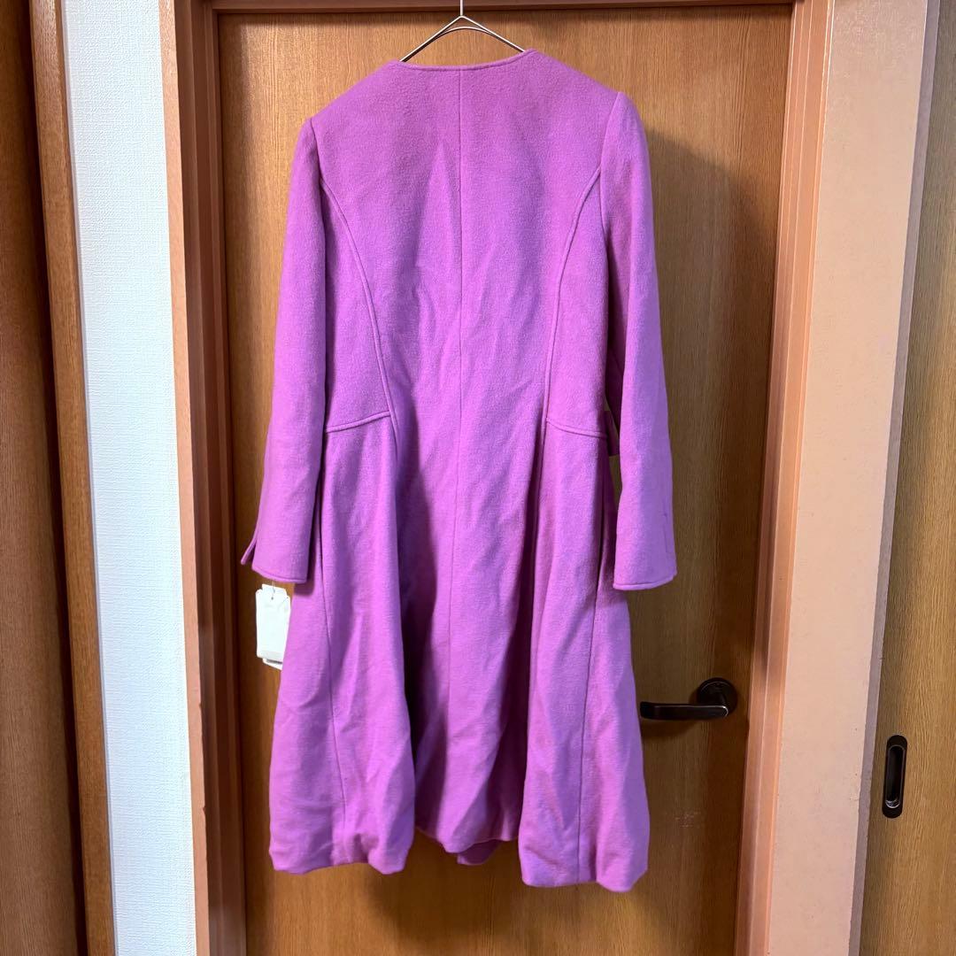 新品 40 リボン エムズグレイシー カメリア ウール コート ピンク バルーン