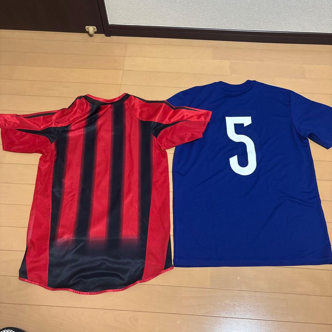 04-05シーズンホームレプリカACミランシャツと日本代表シャツセット