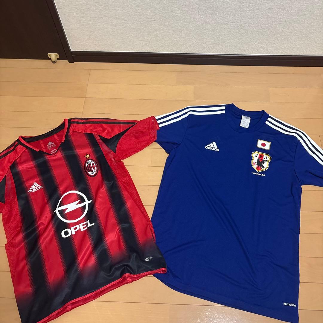 04-05シーズンホームレプリカACミランシャツと日本代表シャツセット