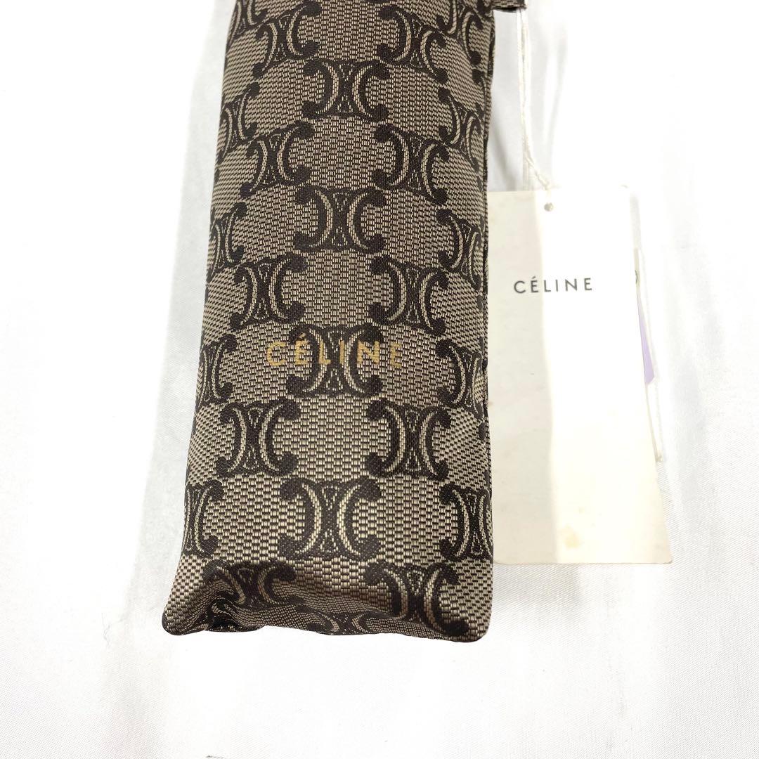 S1-M0198　CELINE　セリーヌ　トリオンフ柄　折り畳み傘　希少品