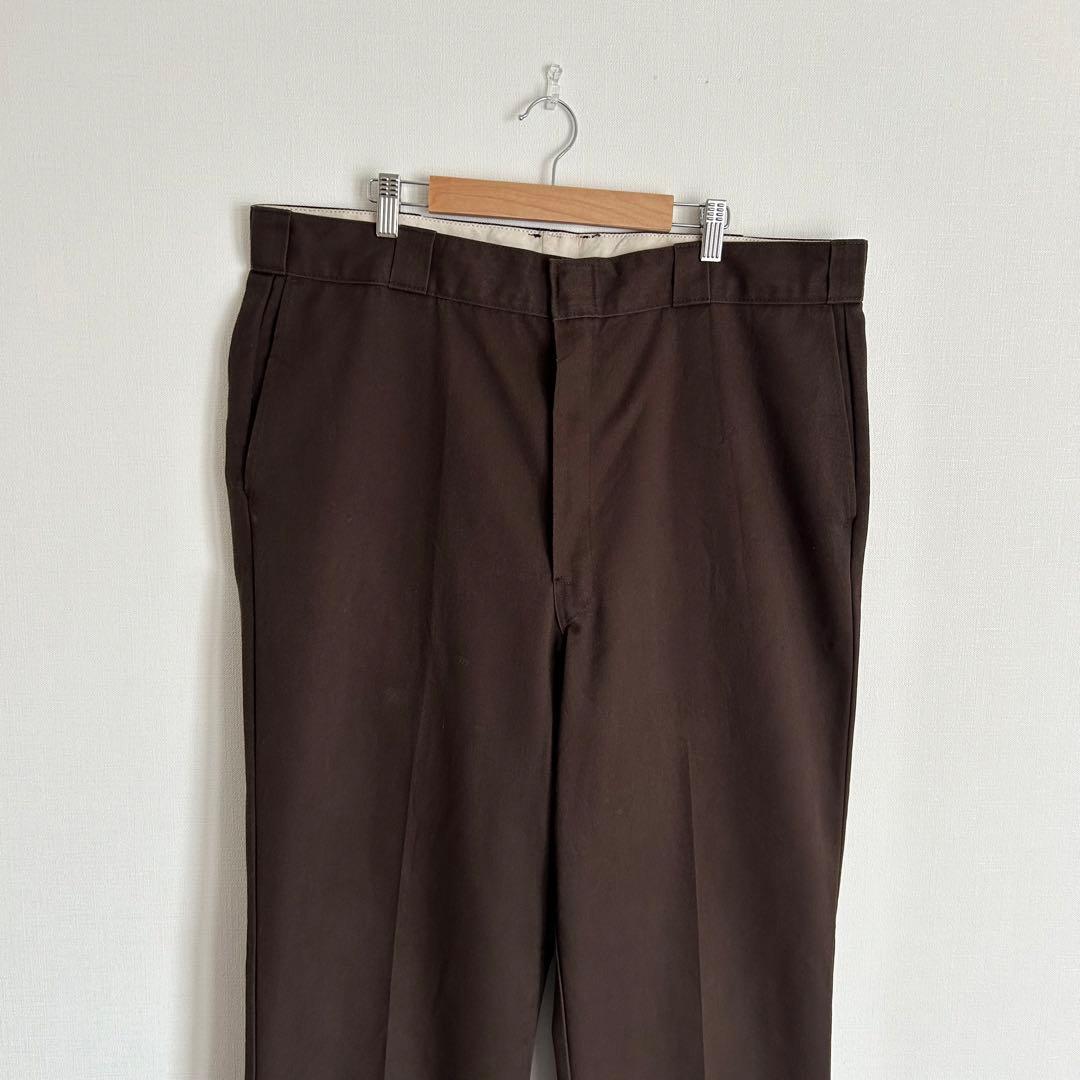 90s USA製 Dickies 874 ワークパンツ ダークブラウン 40程度