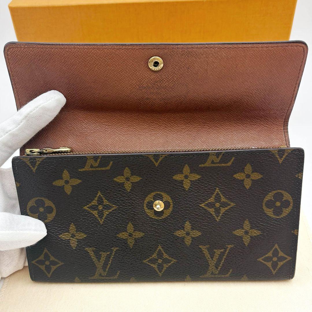 【美品】ルイヴィトン ポルトモネ クレディ モノグラム 長財布 折り財布 サラ