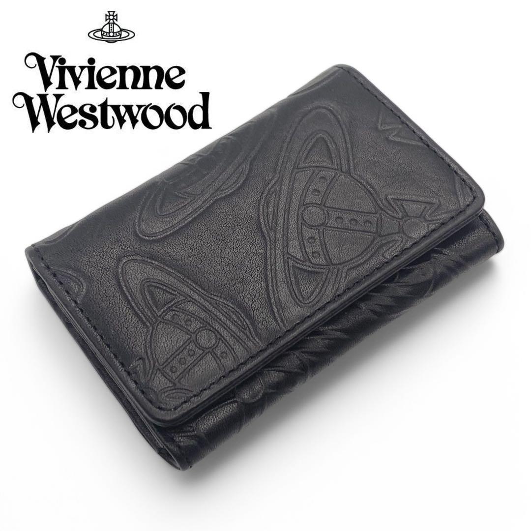 【良品】ヴィヴィアンウエストウッド・6連キーケース・レザー・黒・リング