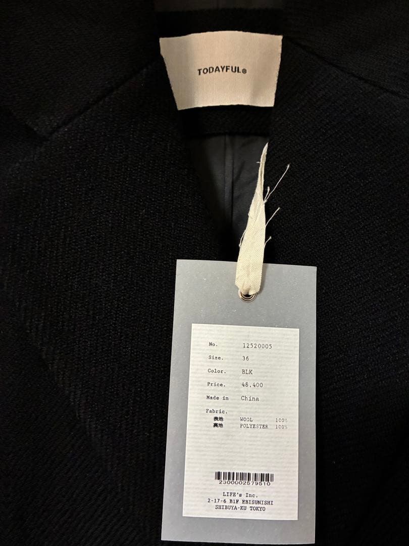 TODAYFUL Wool 100% Chester Coat ブラック36