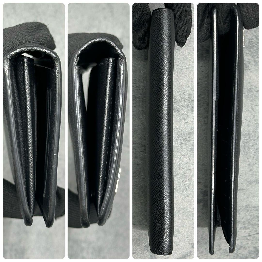 美品 ルイヴィトン ポルトフォイユ ブラザ タイガ 二つ折り財布 黒 メンズ